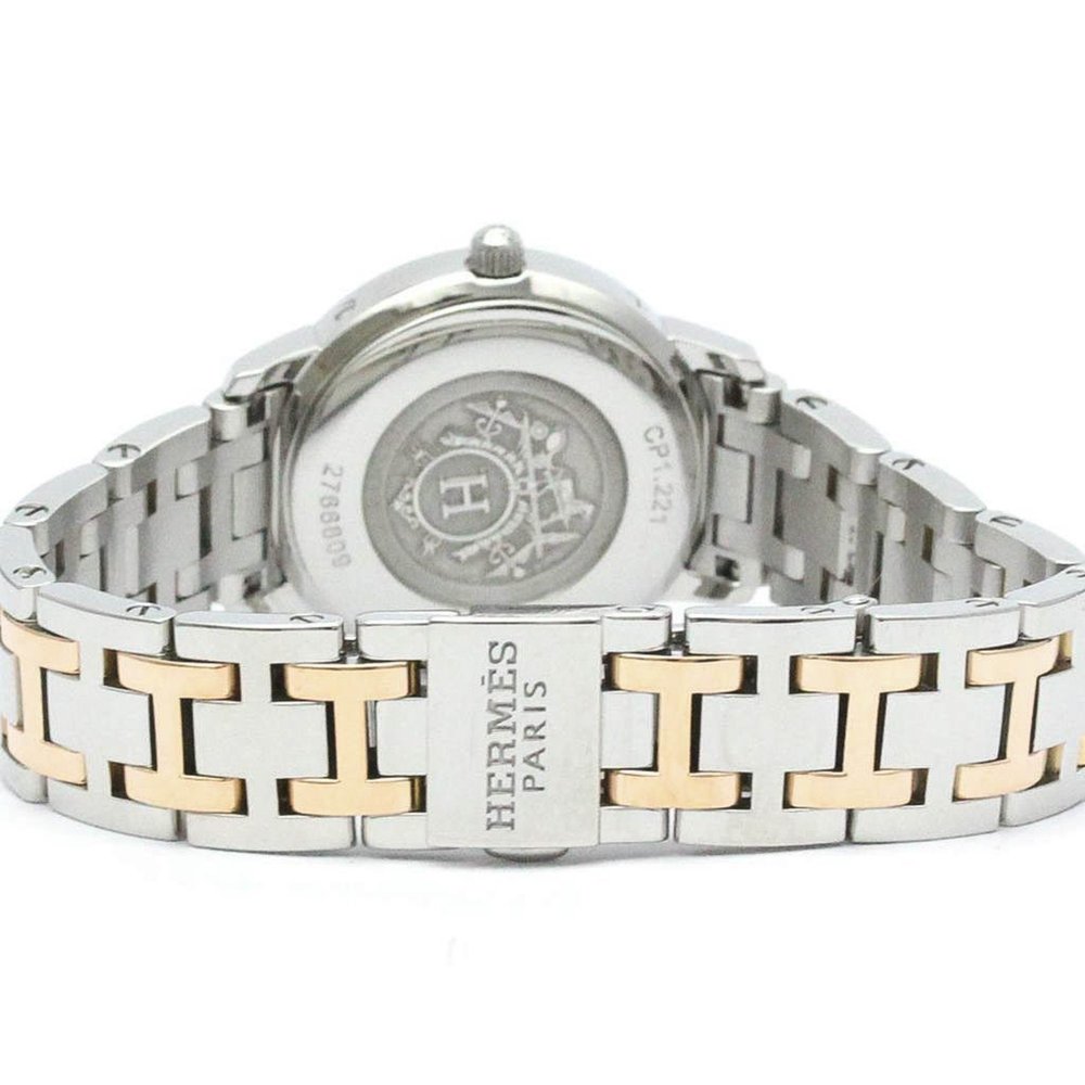 HERMES Clipper Pink Gold Plated Steel Watch CP1.221 BF576524 - Picture 5 of 8